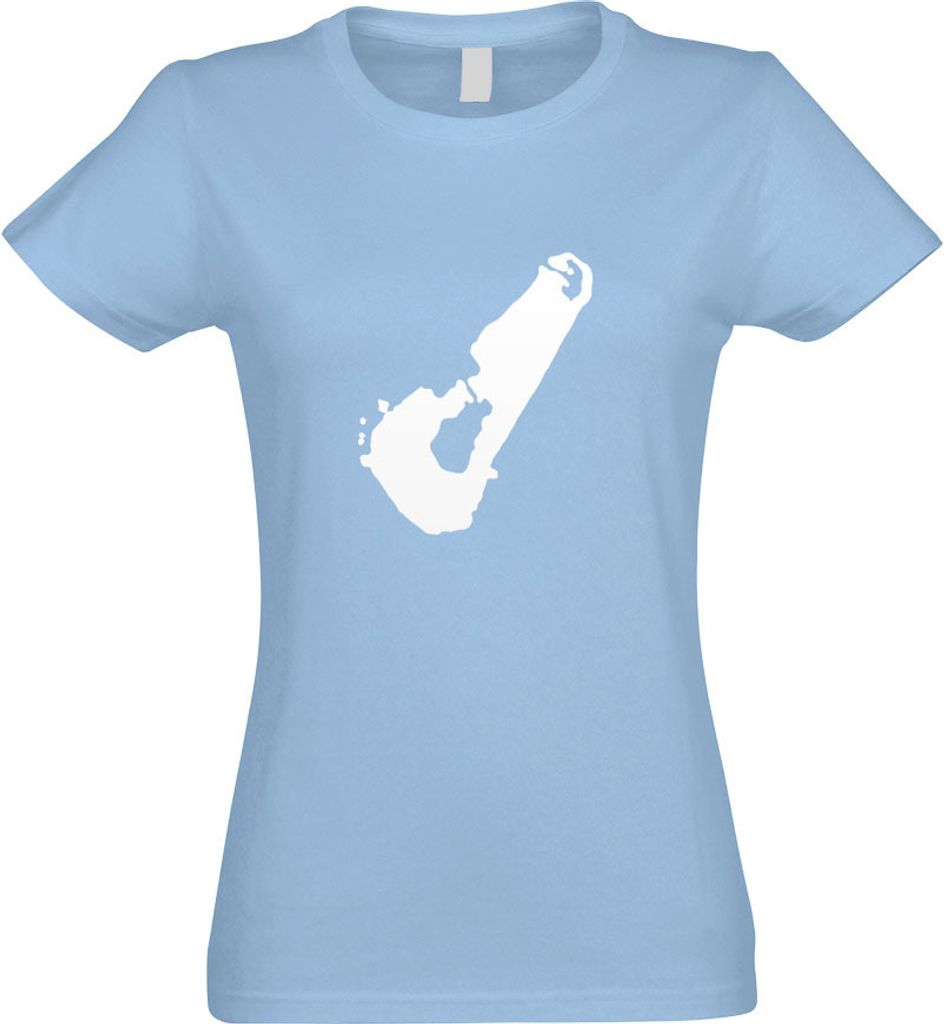 Kiwistar - T-Shirt tailliert - Damen - himmelblau - Tuvalu Umriss Kontur - mit Motiv Bedruckt - Funshirt Design - Sport - Freizeit - Damen - S