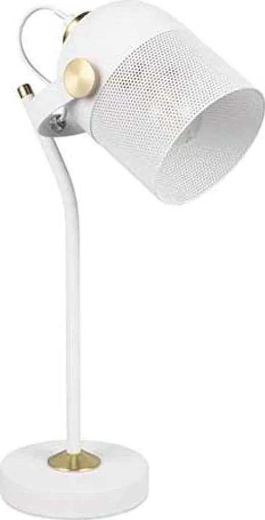 Lampe de table stable en métal blanc, fini les interrupteurs perdus E27 - 6