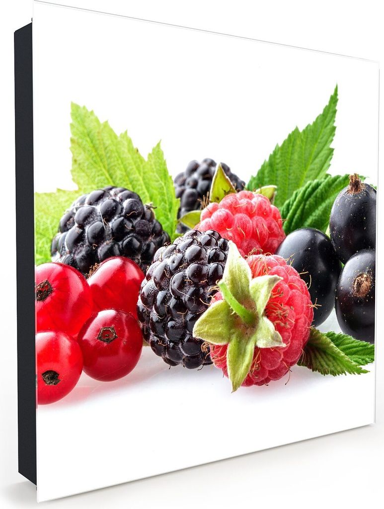 Nachbildung-Schlüsselkasten, Magnetpinnwand und Memoboard mit Glasfront Motiv Sammlung aus Beeren