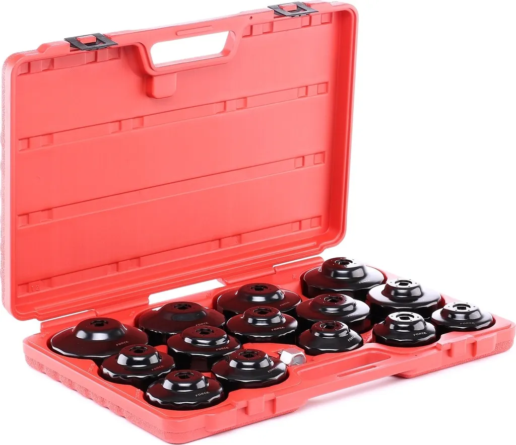 FORCE 61915 Jeu de clés pour filtre à huile 15 pièces coffret 3200g