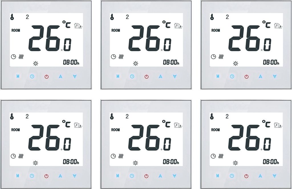 6X Anself 16A LCD Raumthermostat thermostat Elektroheizung Fußbodenheizung Programmierbares wöchentliche Raumtemperaturregler【16A Elektroheizun...