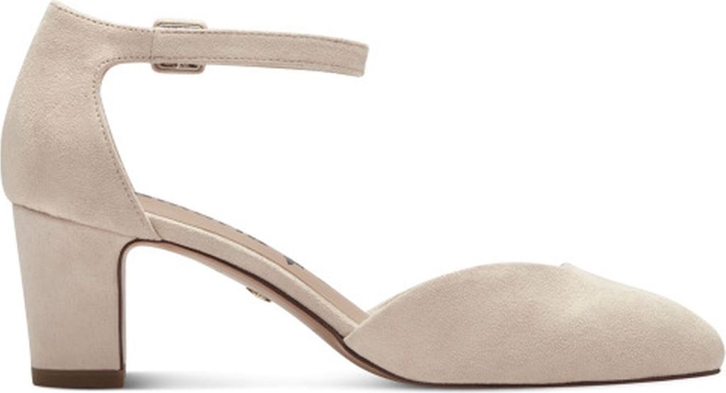 Tamaris Damen Pumps Fesselriemen Blockabsatz samtige Haptik Produktbild 5