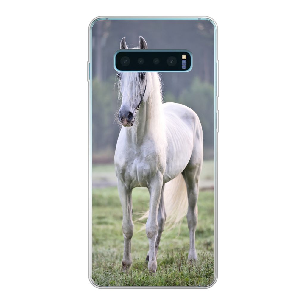 MuchoWow Handyhülle Schutzhülle Hülle für Samsung Galaxy S10 Lite Pferd - Licht - Morgen Silikon Softcase Handy Hülle - Schutz