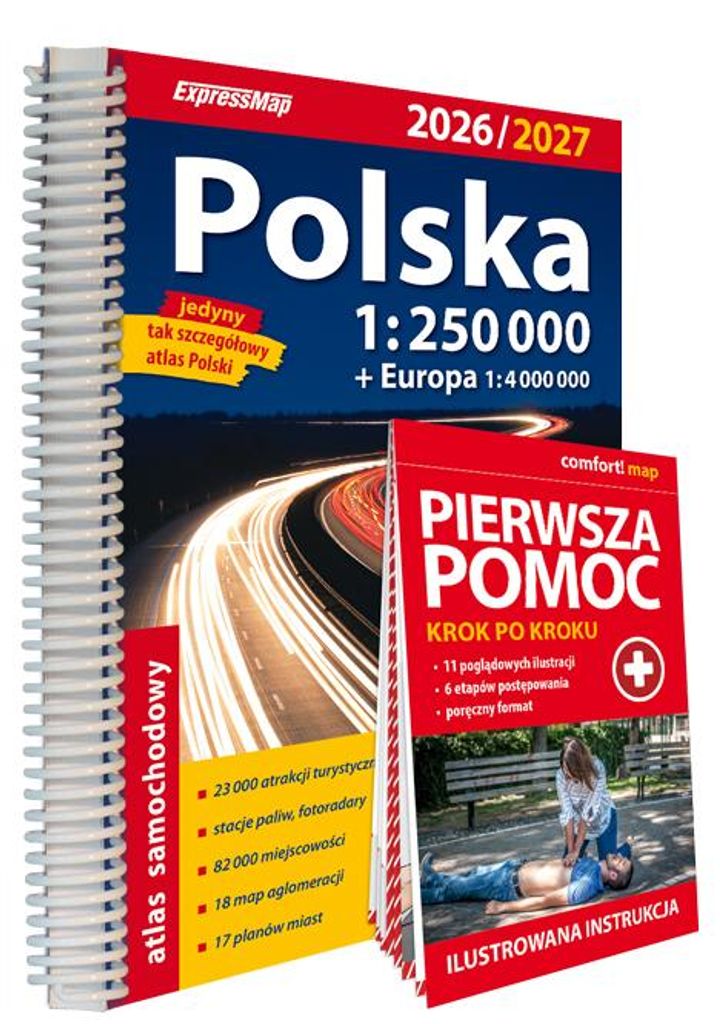 Polska Atlas Samochodowy 1:250 000 + Pierwsza Pomoc Immagine del prodotto 