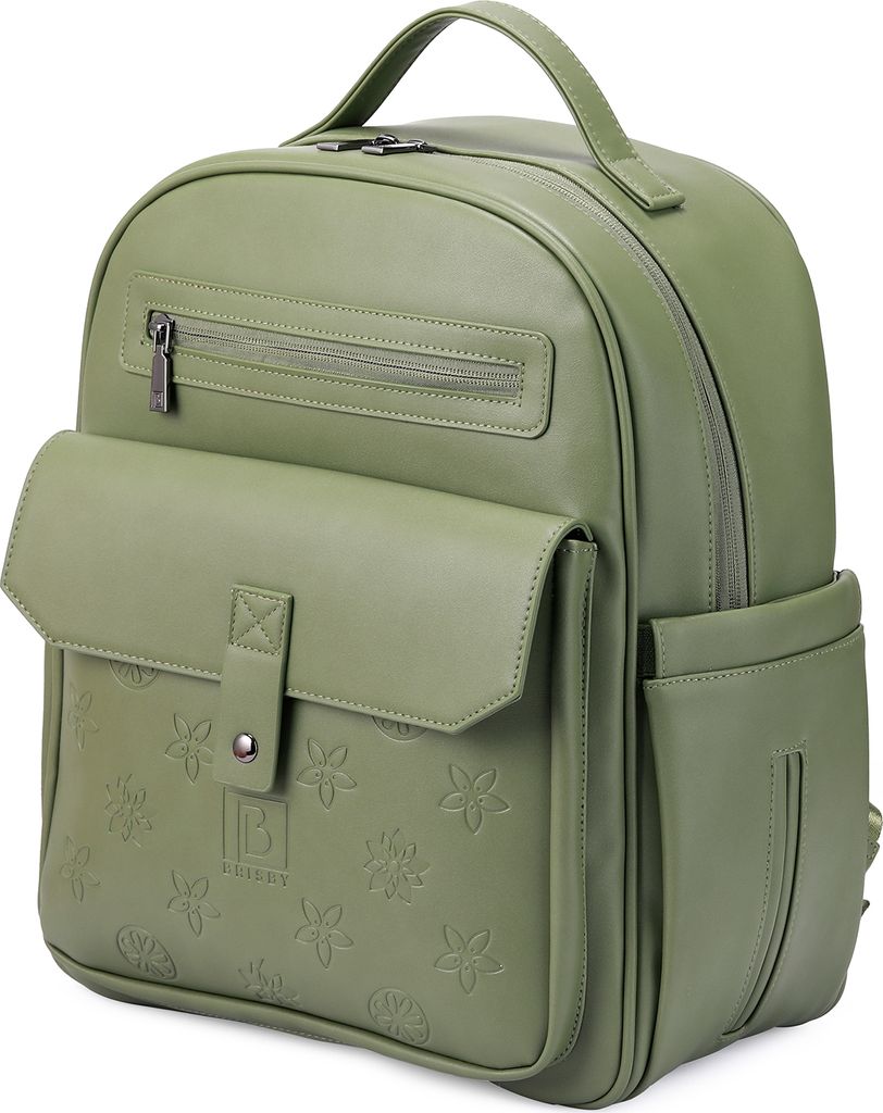 Brisby Venezia Rucksack – Kunstleder – Wasserabweisend – Laptopfach (16 Zoll) – Grün