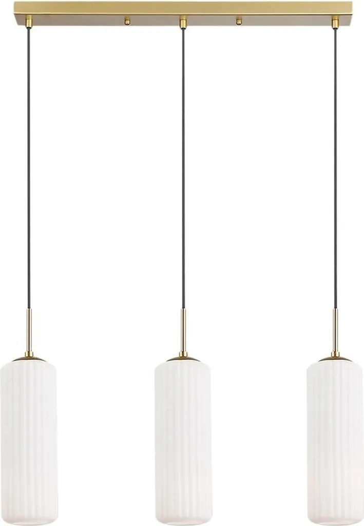 Lustre suspension dorée Milagro VESTA avec 3 points de lumière E27