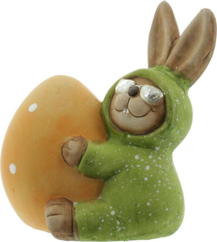 Mel-O-Design Osterhase Pyjama Osterdekoration Keramik Frühling Grün