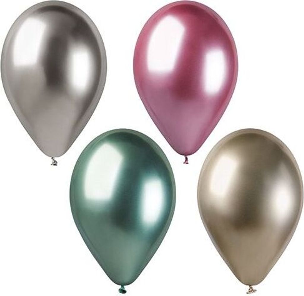 40 Luftballons Ø 33 cm farbig sortiert "Shiny" large
