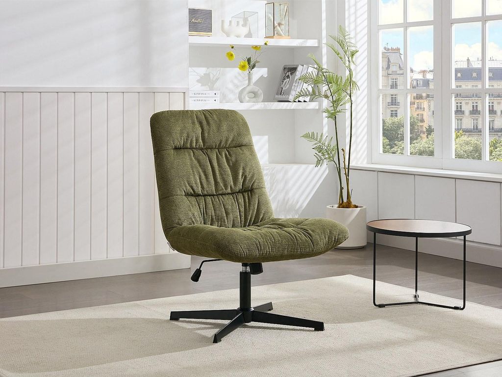 Drehsessel mit grüner Melange-Polsterung - SELENDO