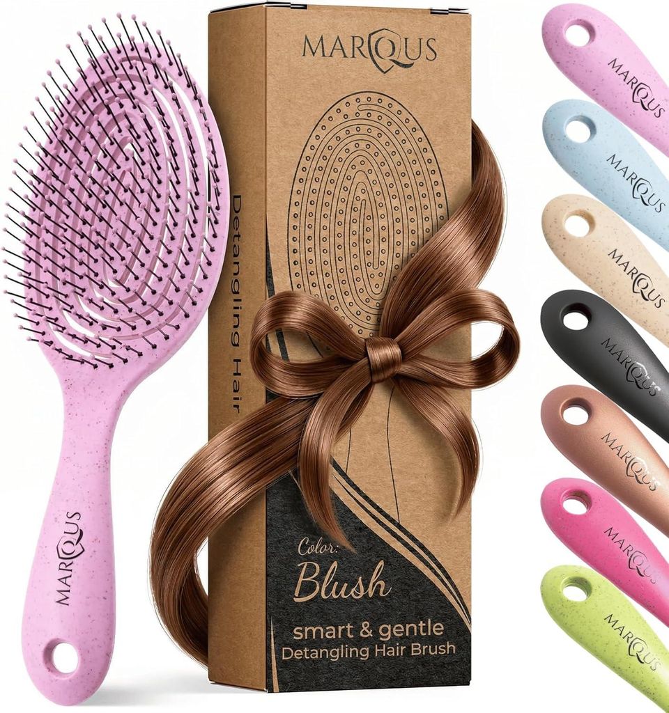 marQus Bio Haarbürste & Entwirrbürste ohne Ziepen – Blush2 Produktbild 