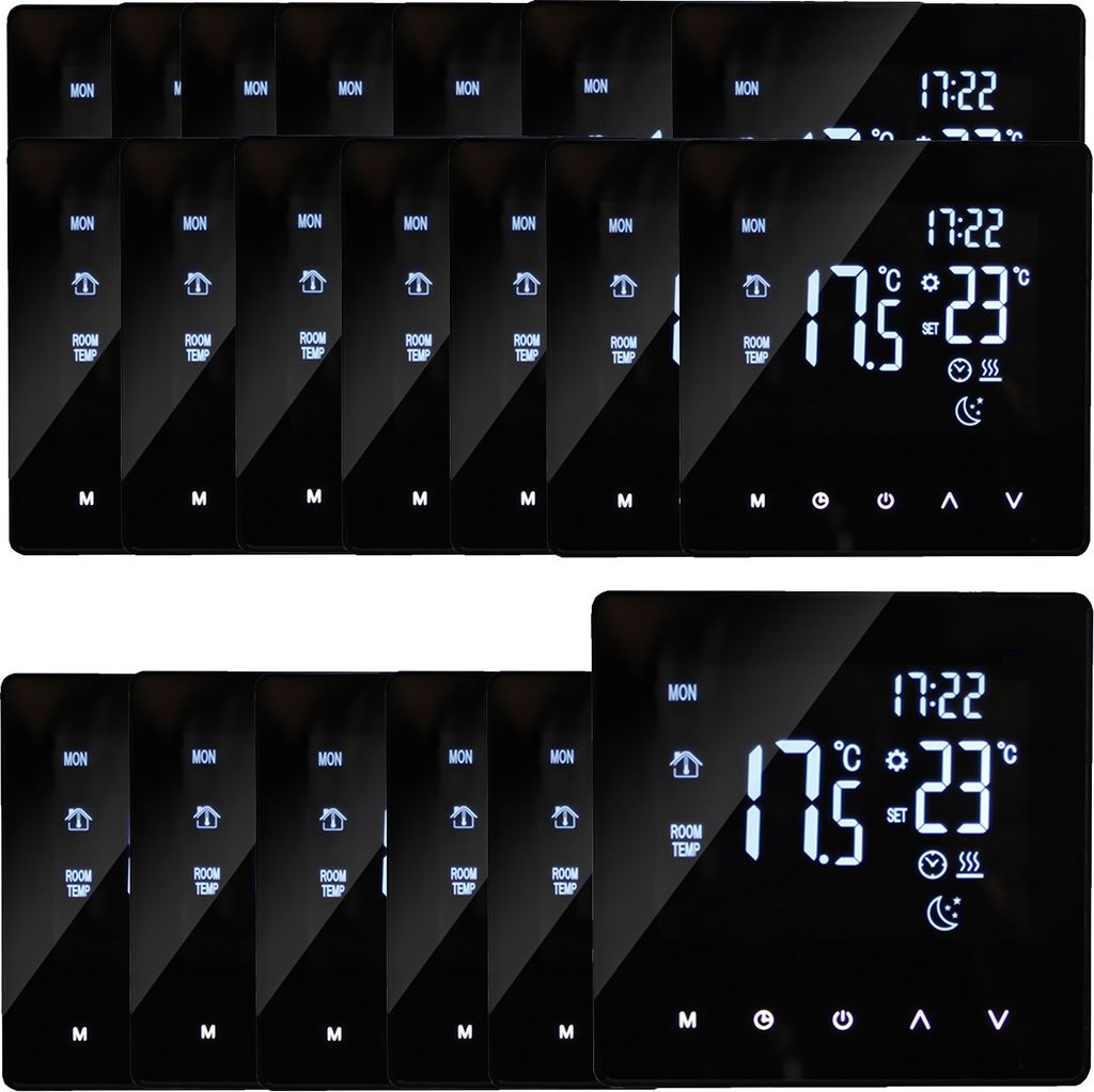 20X Digitálny termostat Izbový termostat pre vodné Obrázok produktu 