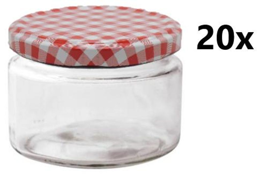 Konzervovací pohár 265 ml POMA číry 20 ks VČETNE červených Obrázok produktu 