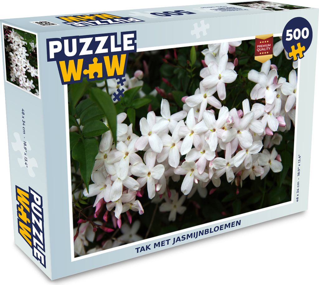 MuchoWow Puzzle 500 Teile Zweig mit Jasminblüten - 500 Teile - Kinder - Selberbauen - Puzzlespiele