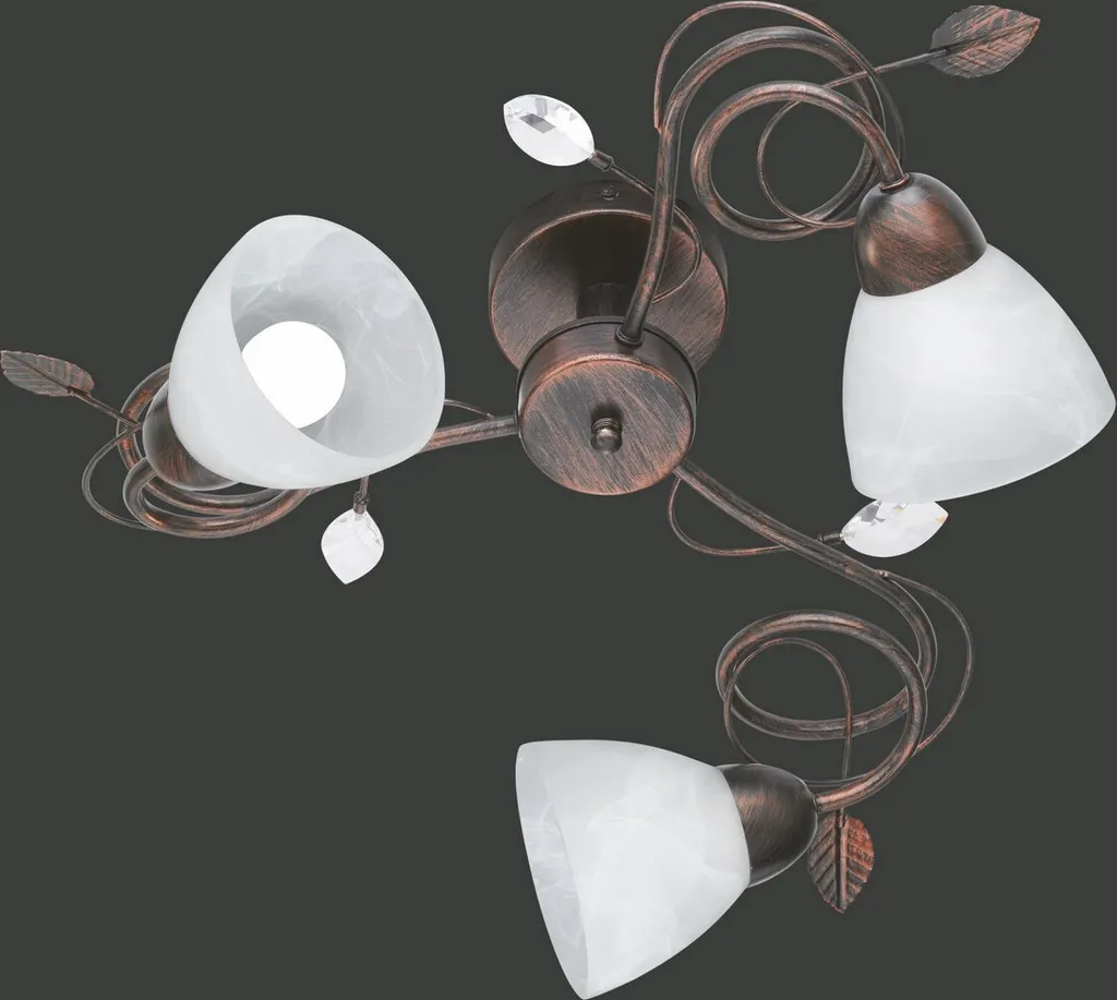Trio Lighting TRADITIO 600700328 | Lampada Rustica 3 Luci E14 Marrone - 2