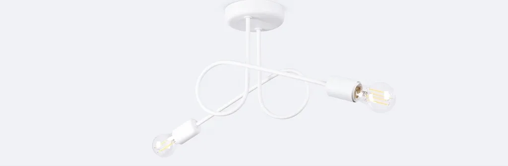 Lustre LOOP 2 Blanc Solution Éclairage Double E27 Acier Robuste