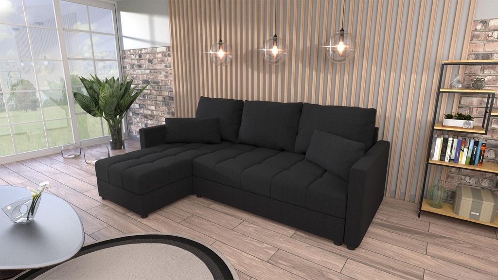 L-förmige Sofagarnitur KLAVERA 1 - Anthrazit