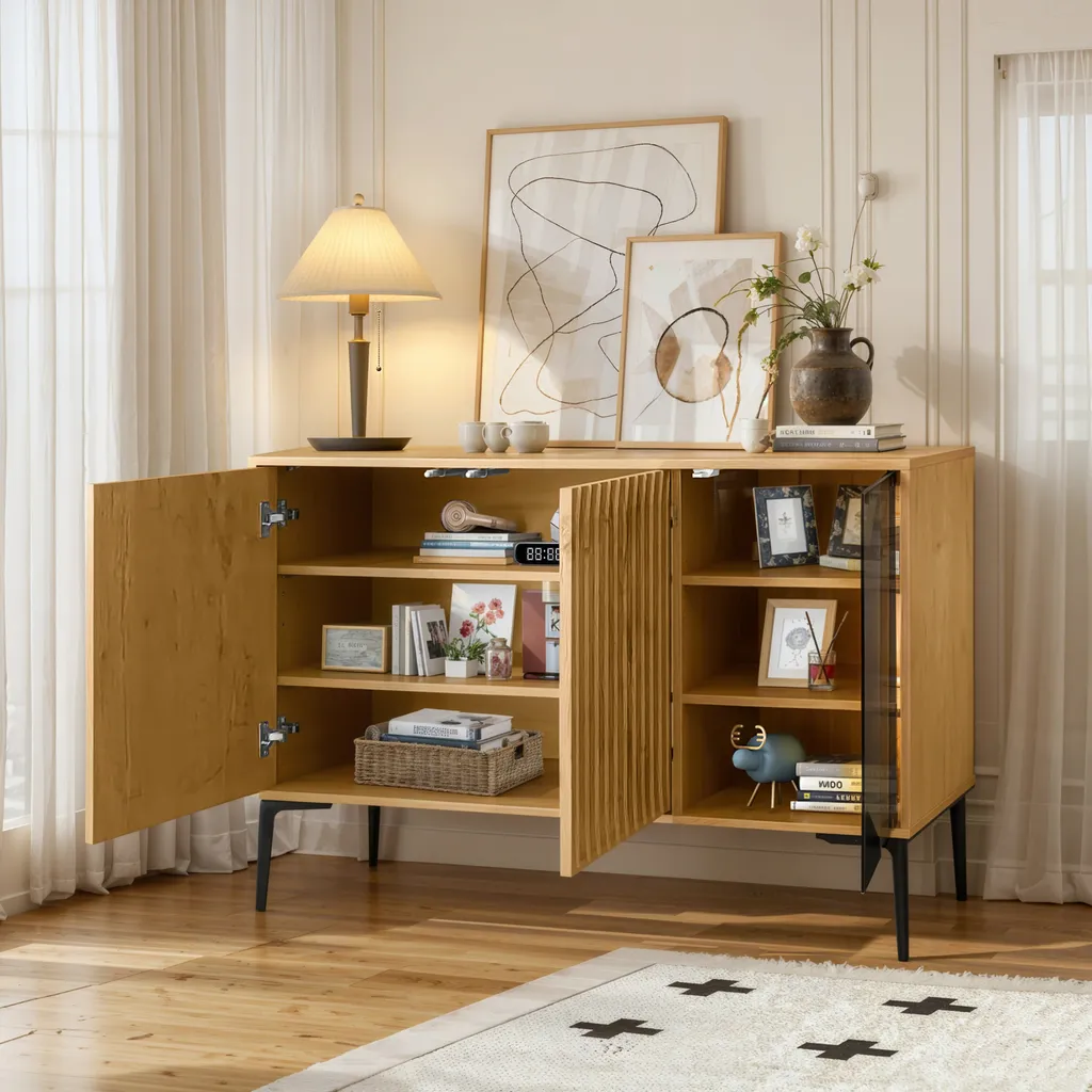 Buffet de Cuisine et Chambre Moderne, Meuble Bas Multiusage - 3
