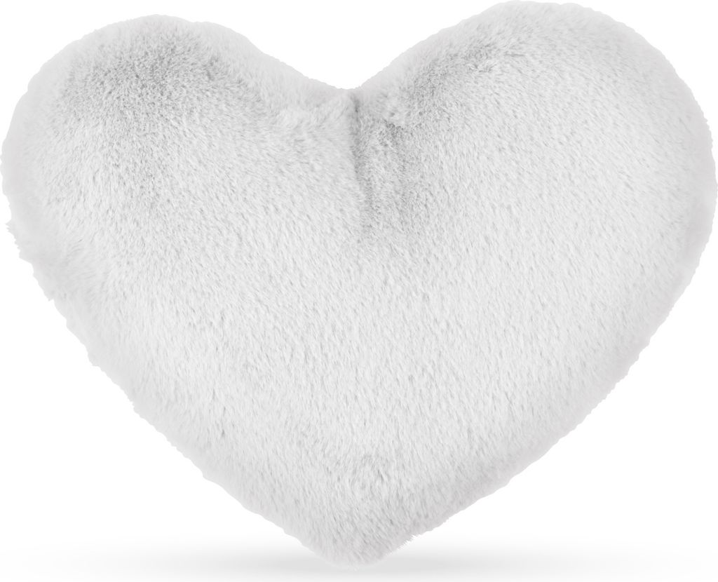 Coussin en forme de cœur, en peluche, couleur argentée (R) Image du produit 