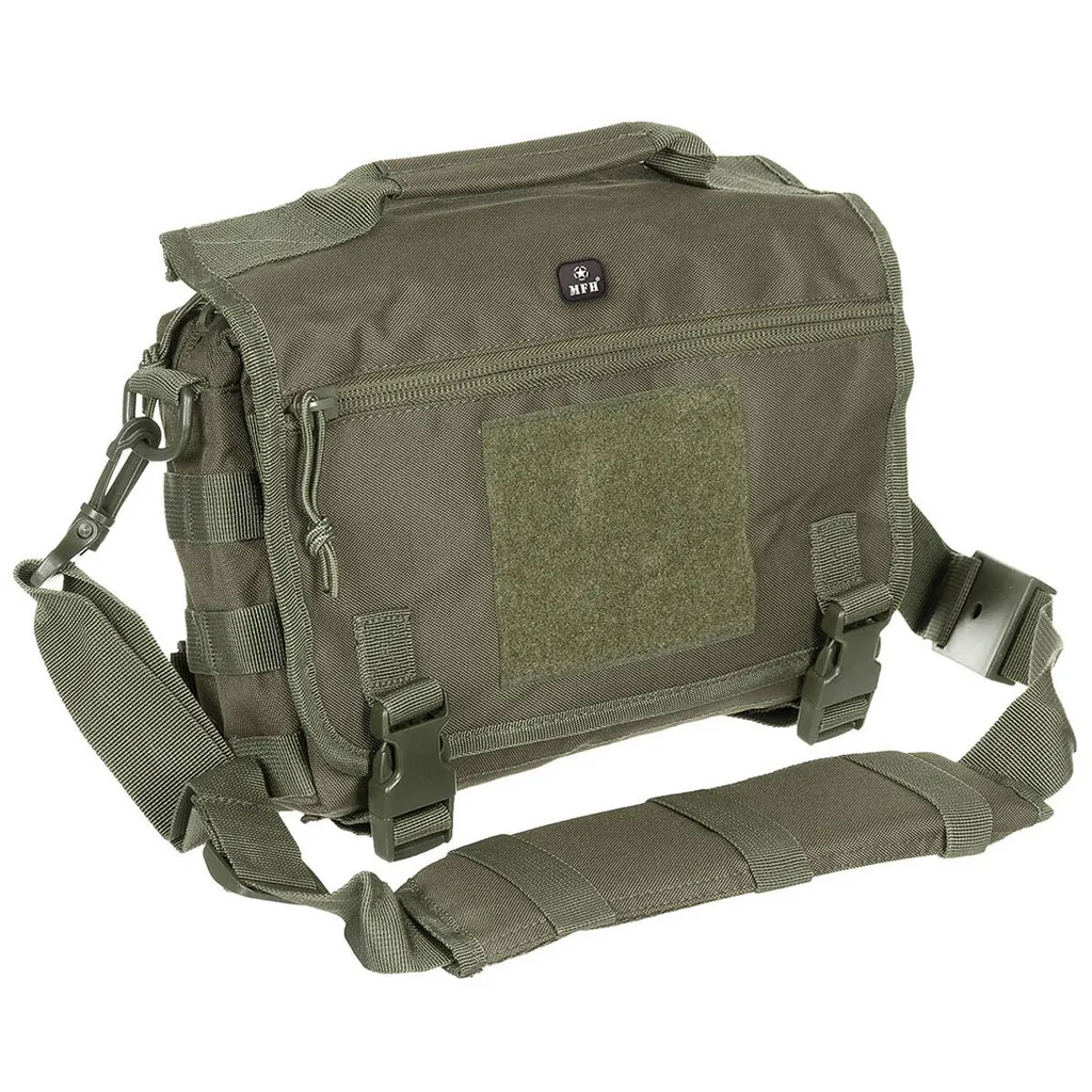 Sac bandoulière Molle olive robuste MFH avec sangles réglables et zip
