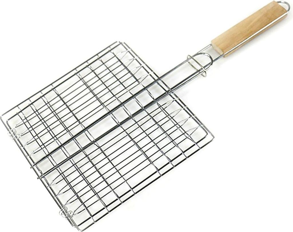1 Pcs Grill Grillen Korb Draht Grid Rack Faltbare Korb Braten Outdoor Holzgriff Garten Grill Kochen Werkzeug