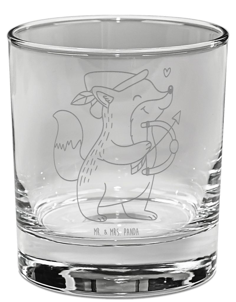 Mr. & Mrs. Panda Tumbler Glas Schütze Astrologie - Transparent - Geschenk, Sternzeichen, Whiskey, Geschenkidee, Gravur Whiskyglas, Rocks, Tierkrei...