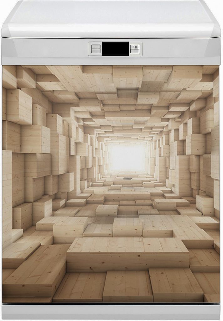 Magnet Folie für Geschirrspüler Küche Magnetmatte 60x80 cm Nachbildung Geschirrspüle - Zusammenfassung Holz