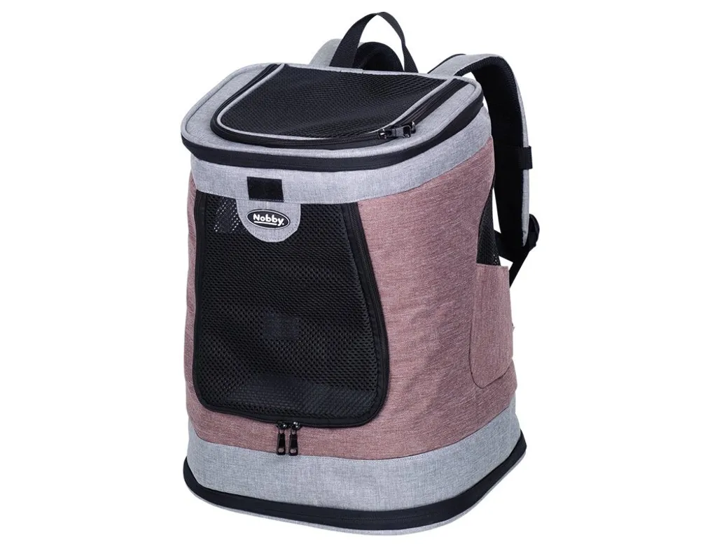 Sac de transport pour animaux Nobby PLATA rose-gris robuste 34x30x43 cm