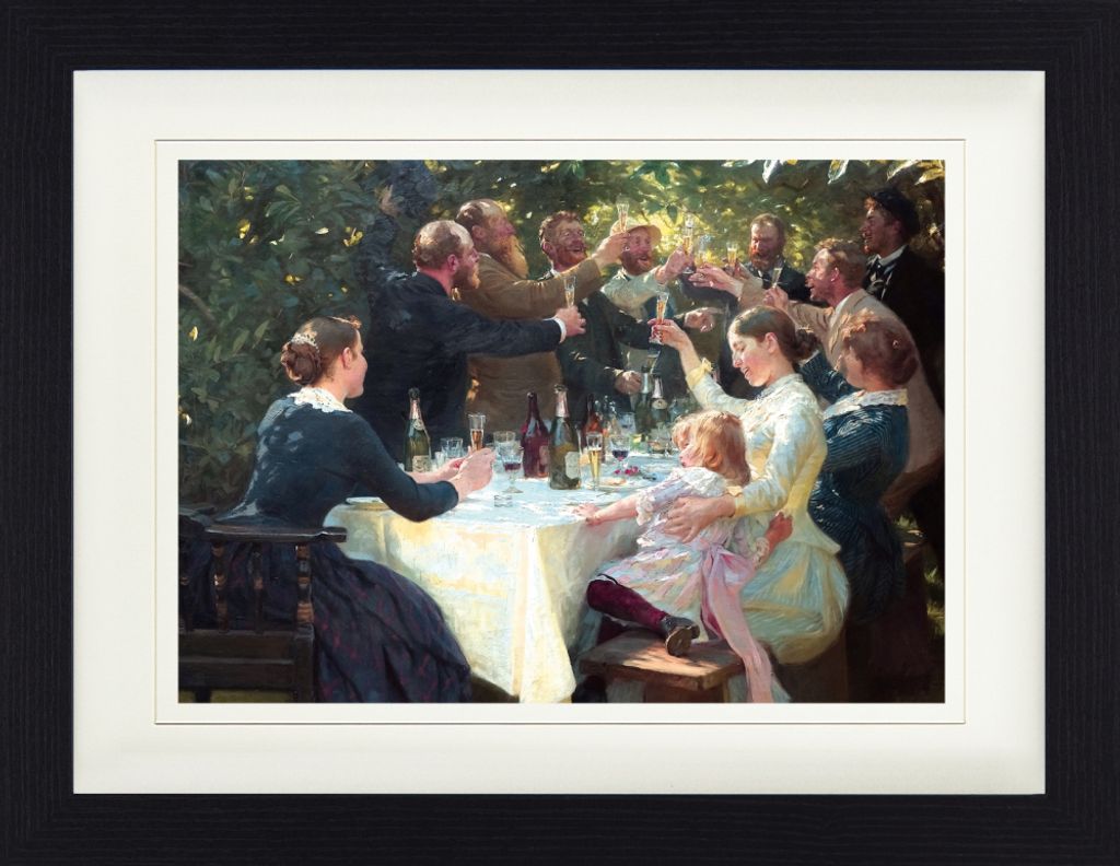 Peter Severen Kroyer Gerahmtes Bild Mit Edlem Passepartout | Wand-Bilder | Im Bilderrahmen - Hip, Hip, Hurra! Künstlerfest In Skagen, 1888 (30 x 4...