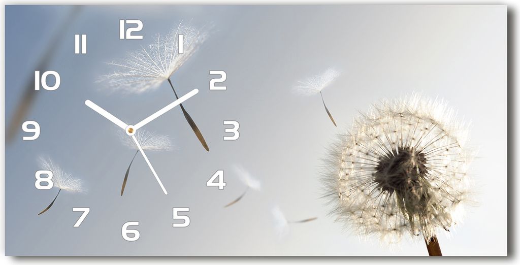Wanduhr aus Glas – 60x30 cm - Glasbild - Glasuhr - Gehärtetes Glas - weisse-zeiger - Geometrischer Hintergrund