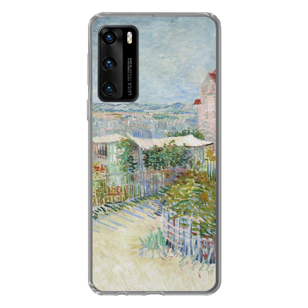 MuchoWow Handyhülle Schutzhülle Hülle für Huawei P40 Montmartre: hinter der Mühle von Galette - Vincent van Gogh Silikon Softcase Handy Hül...