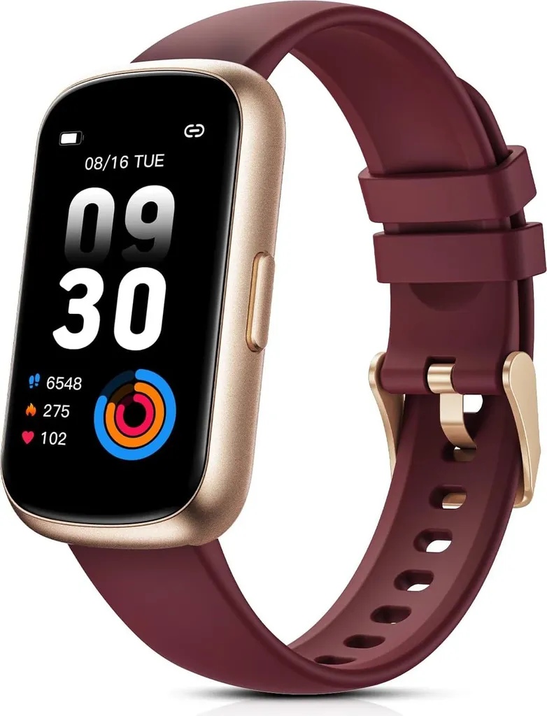 Per le donne con cardiofrequenzimetro, SpO2/monitoraggio del sonno, 24 modalità sportive, fitness tracker, contapassi, impermeabile 3ATM, messaggi Whatsapp