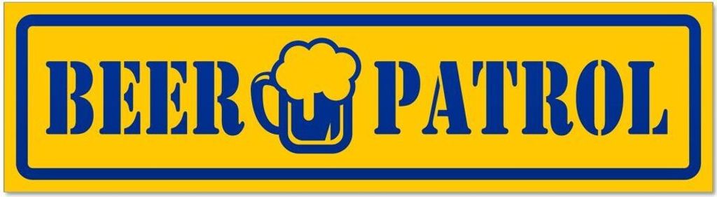 Kiwistar - Autoaufkleber - Blau - 45 x 12 cm - Beer Patrol invertiert - Hinweis Aufkleber Sticker für Auto, Kfz, Fahrrad, PKW, LKW