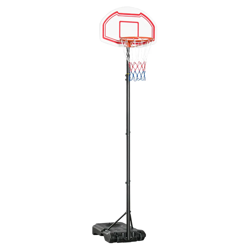 Panier de Basket Mobile à Hauteur Réglable 2,6 m avec Base de Lestage