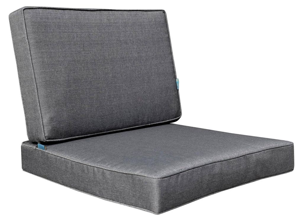 Kissen Set für Rückenlehne und Sitz, Outdoor Sitzpolster für Gartenstuhl, Rattansessel Auflage, Palettenkissen, Rattanmöbel (Dunkelgrau, 60 x 6...