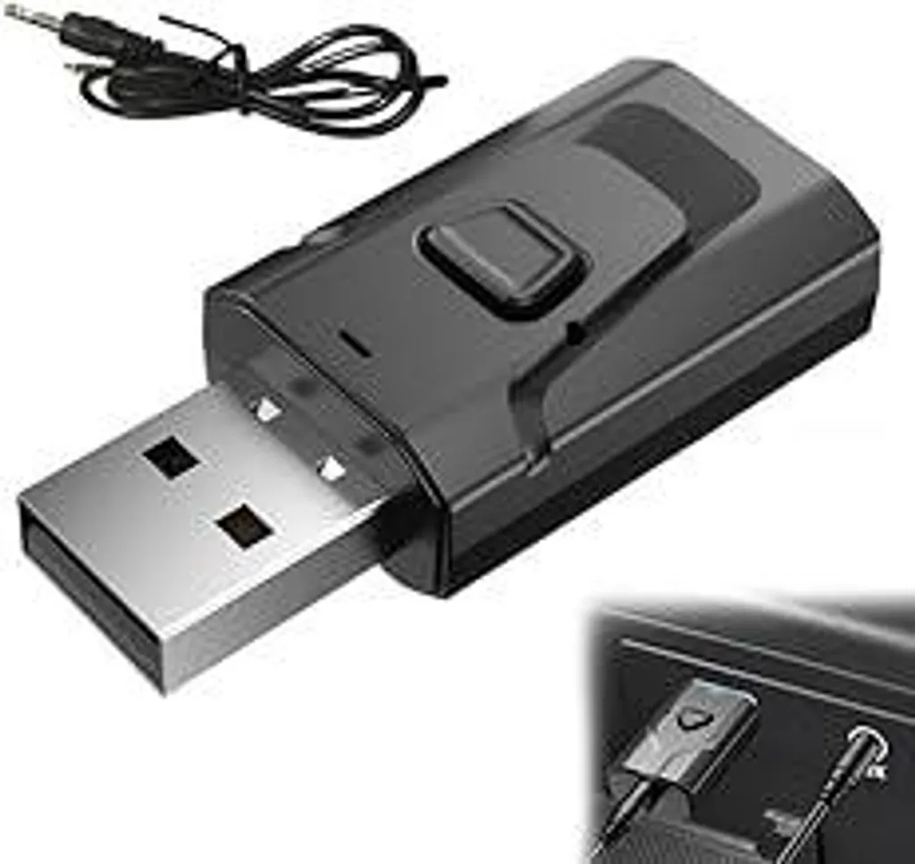 Trasmettitore-Ricevitore Bluetooth Adattatore Audio USB per Auto e Casa