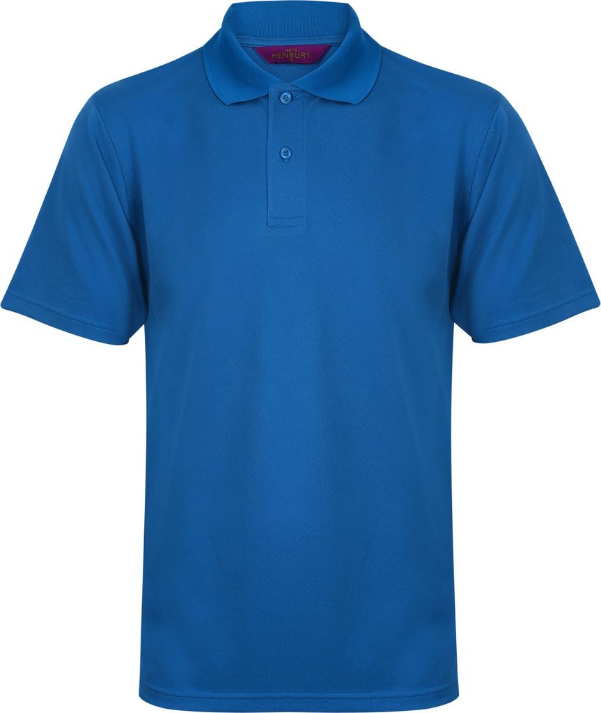 Henbury Herren Polo-Shirt Coolplus Pique RW635 (L) (Mittelblau)