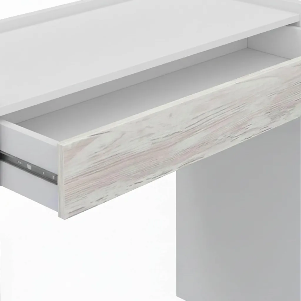 Bureau de télétravail blanc discret 82x40 cm idéal pour chambre adulte - 5