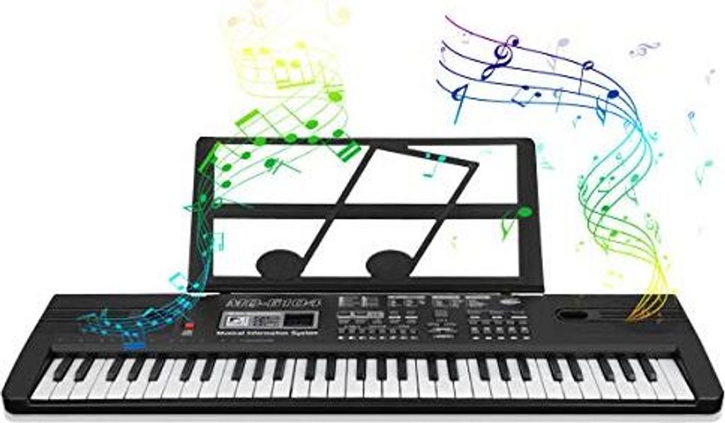 Tastaturklavier 61 Tasten, Digital Electronic Anfänger tragbare Mikrofonjungen Mädchen
