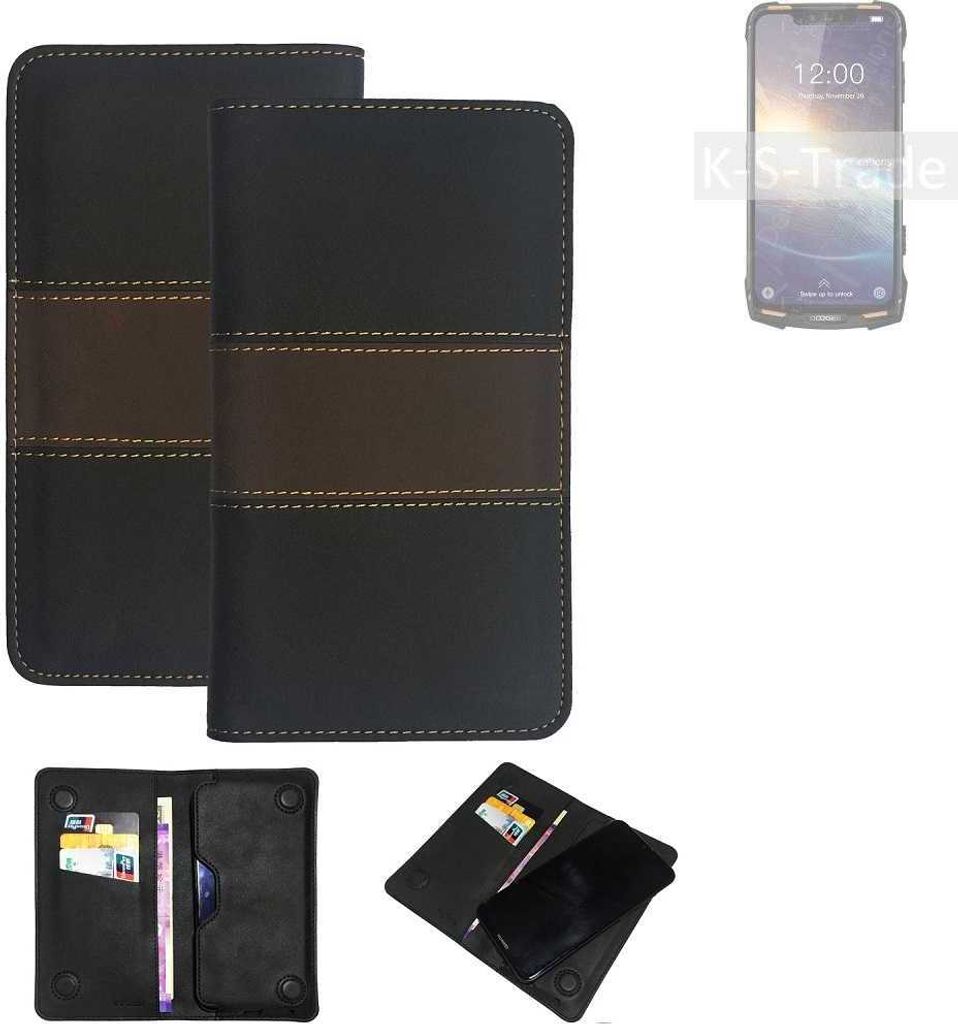 K-S-Trade Hülle Handyhülle kompatibel mit Doogee S90 Pro Schutzhülle Walletcase Bookstyle Tasche Schutz Case Handytasche Wallet Cover Kunstleder