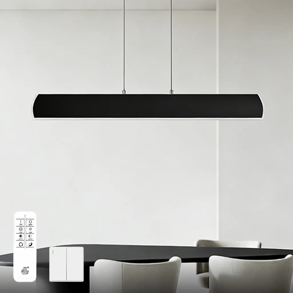 Plafonnier Lustre LED Suspendu Noir pour Salon et Chambre doporro