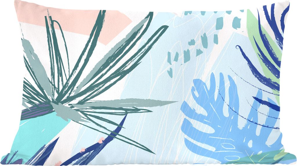 MuchoWow Zierkissen Sofakissen Wohnzimmer Dekokissen 50x30 cm Sommer - Tropisch - Pflanze - Farbe - Wohnzimmerdekoration - Polster mit Photo