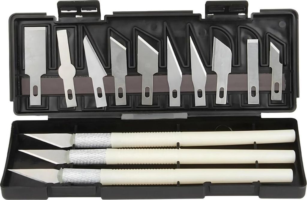 Modellierskalpell SC-39385 mit Klingen-Set - Weiß KP39385