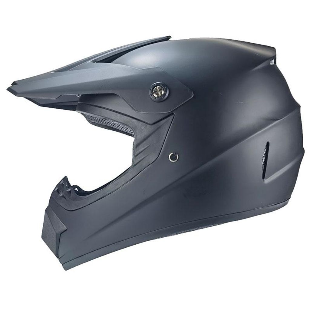 Crosshelm Helm Motorradhelm Motocross Jethelm schwarz matt Produktbild 