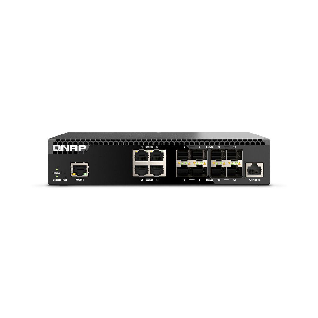 QNAP QSW-M3212R-8S4T - Switch - managed - 4 x 100/1000/2.5G/5G/10GBase-T + 8 x 10Gb Ethernet SFP+ - an Rack montierbar