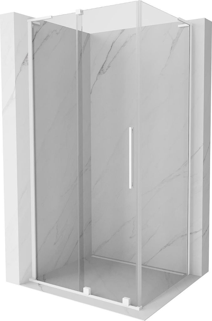 Mexen Velar L Duschkabine Schiebetür 120 x 100 cm, transparent, weiß - 871-120-100-03-20