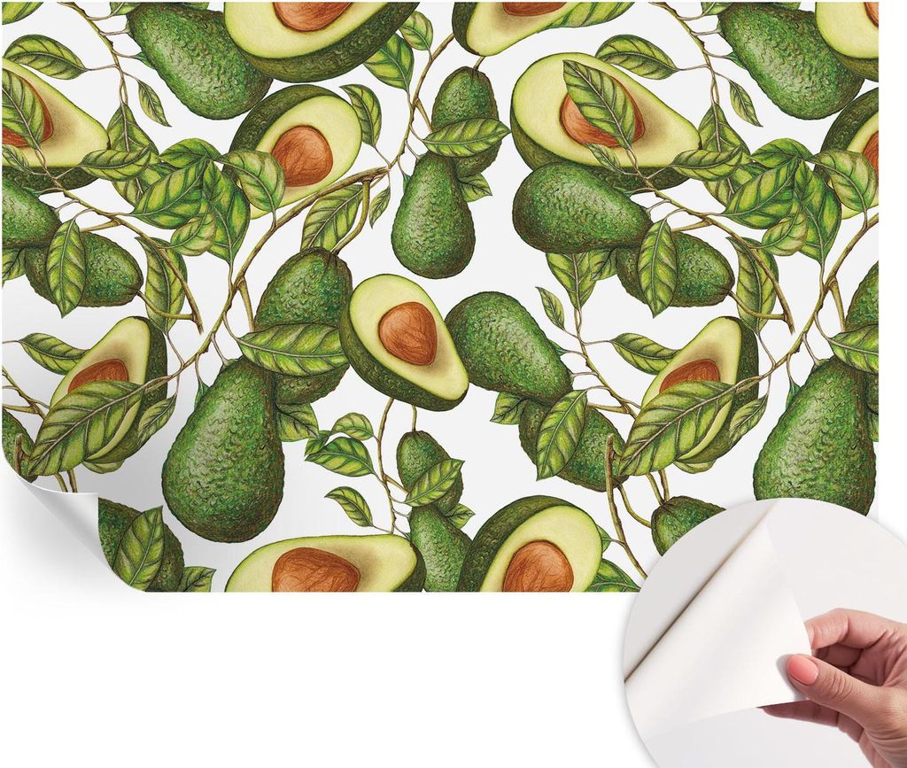 Selbstklebende Wandtapete - Dekorative Tapete für Wohnzimmer - Klebefolie für Wandbilder - Tapetenfolie für Wanddekoration - 104x70 cm - Avocado...