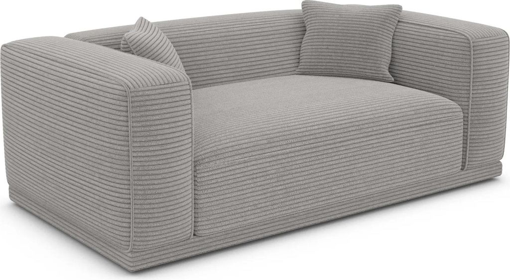 Cord 2-Sitzer Couch Diora Hellgrau
