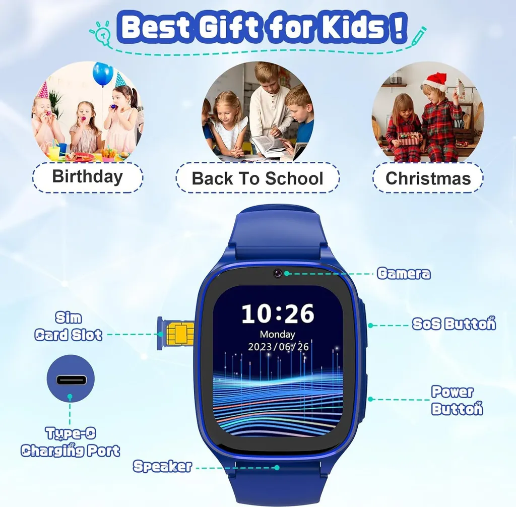 Smartwatch Bambini 4G LTE: Videochiamate e SOS per Piccoli Esploratori - 6