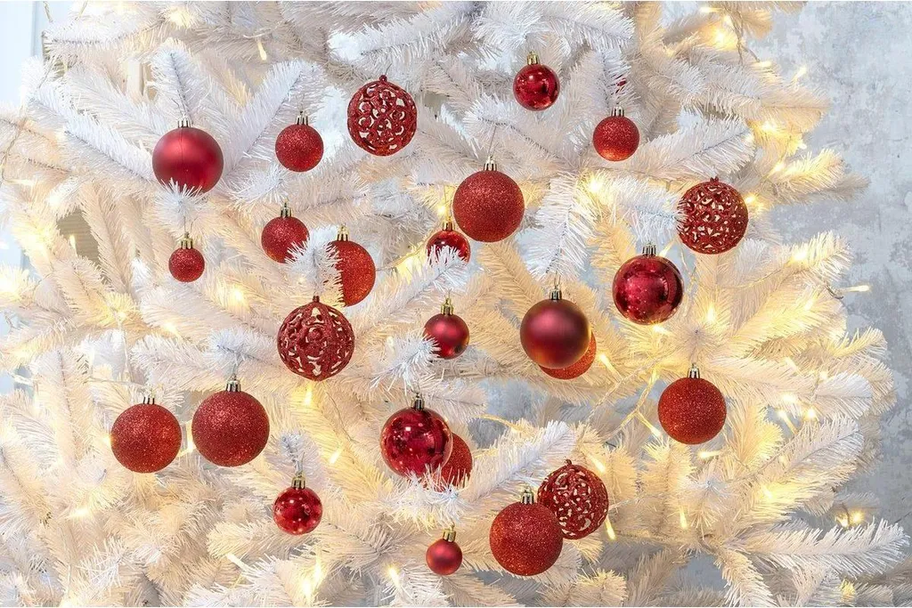 Lot de 35 boules de Noël 6 cm incassables pour décoration de fête - 16