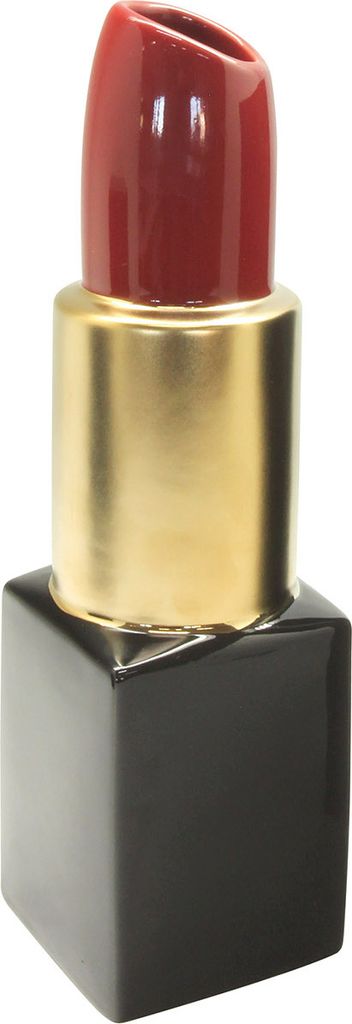 Gilde Vase, Lippenstift, "Milano", Keramik, rot, schwarz, Image du produit 